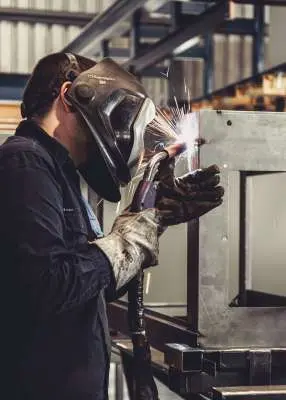 Welding a steel frame